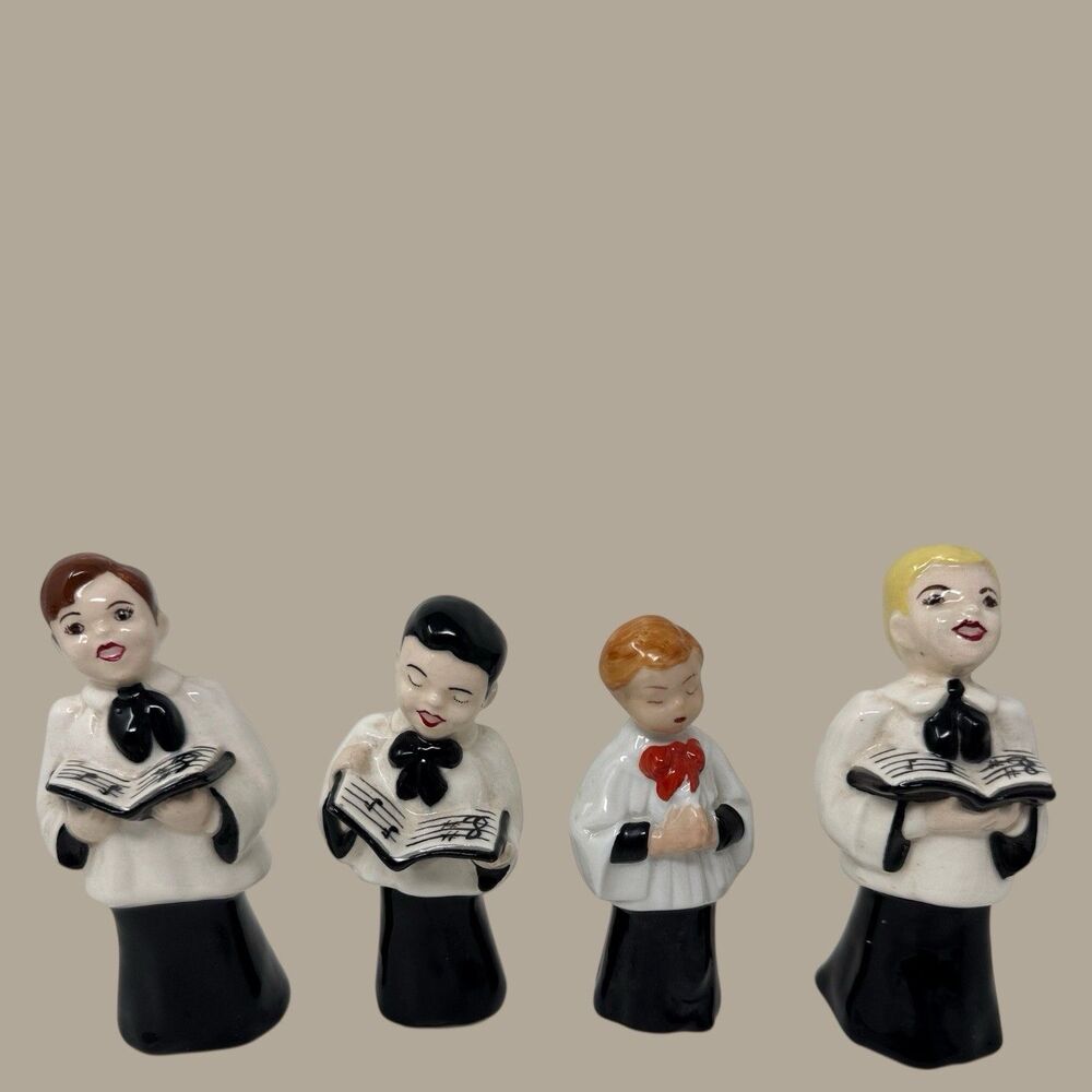 4 VTG Choir Boys Praying Singing MCM Christmas